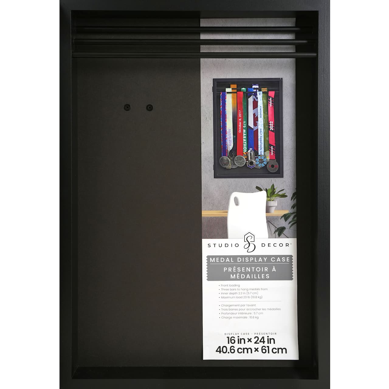 6 Pack: 16" x 24" Black Medal Display Case by Studio Décor®